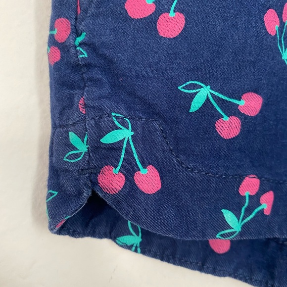 OshKosh 🍒 Cherry Fruit Navy Blue Casual Drawstring Summer Boho Beach Shorts - Picture 6 of 11